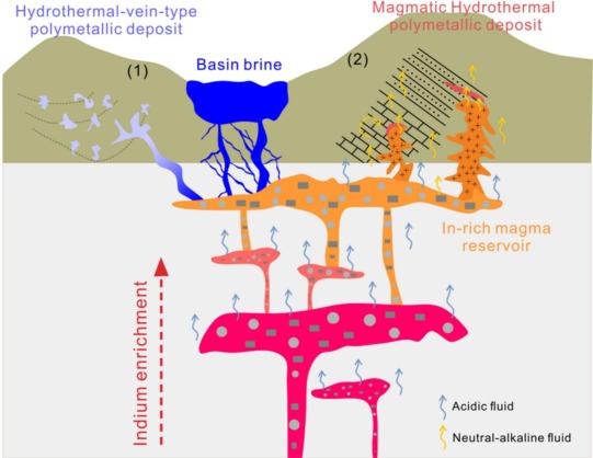 Hydrothermal mobility of In, Sn, Cu, Cd, Fe, Pb, Zn during