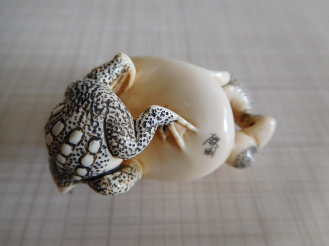 根付 Netsuke 提げ物 貴重な天然素材 象牙風 マンモス 微細彫刻 福