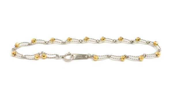 デザイン K18YG/Pt850 コンビカラー デザインブレスレット 18金