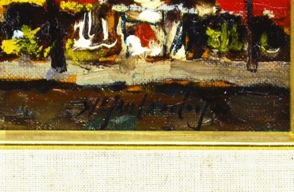 山本ひょういち モンパルナスにて fu】真作保証 山本彪一 油彩画6号