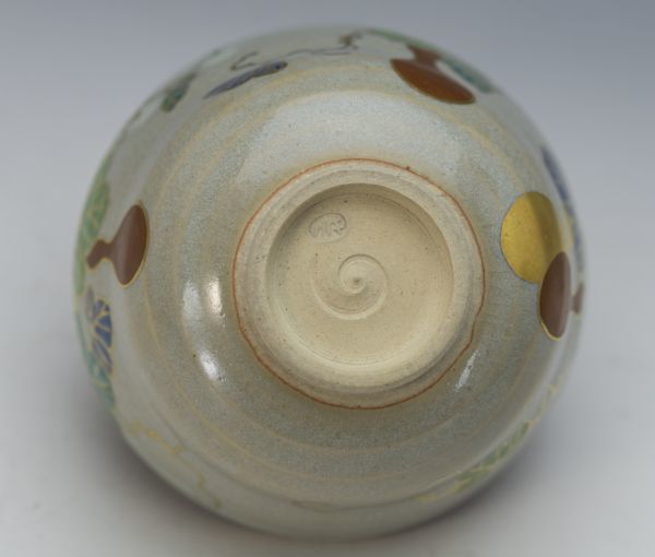 茶道具 遠州七窯 膳所焼 淡海ぜぜ陽炎園 岩崎新定 金彩色