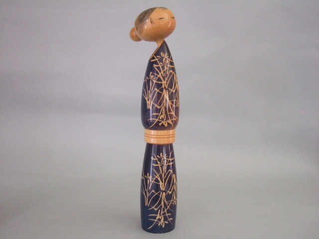 佐藤翠崕 作 創作こけし 蝉しぐれ さとうすいがい 34cm程 内閣総理大臣受賞