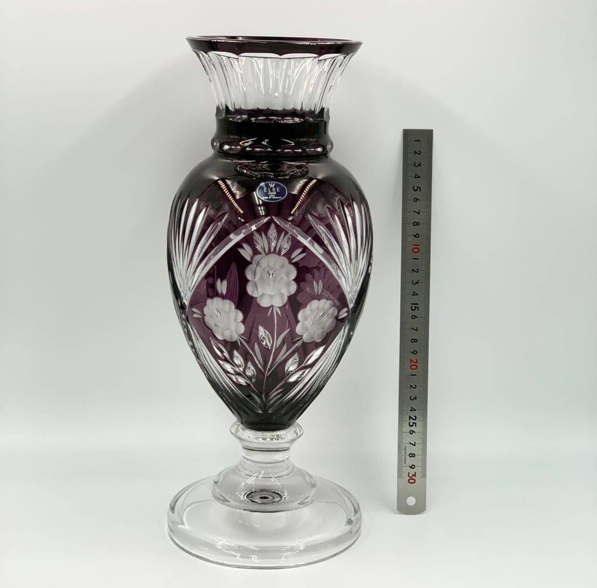未使用に近いELBE Crystal (エルベクリスタル)花瓶フラワーベース 未