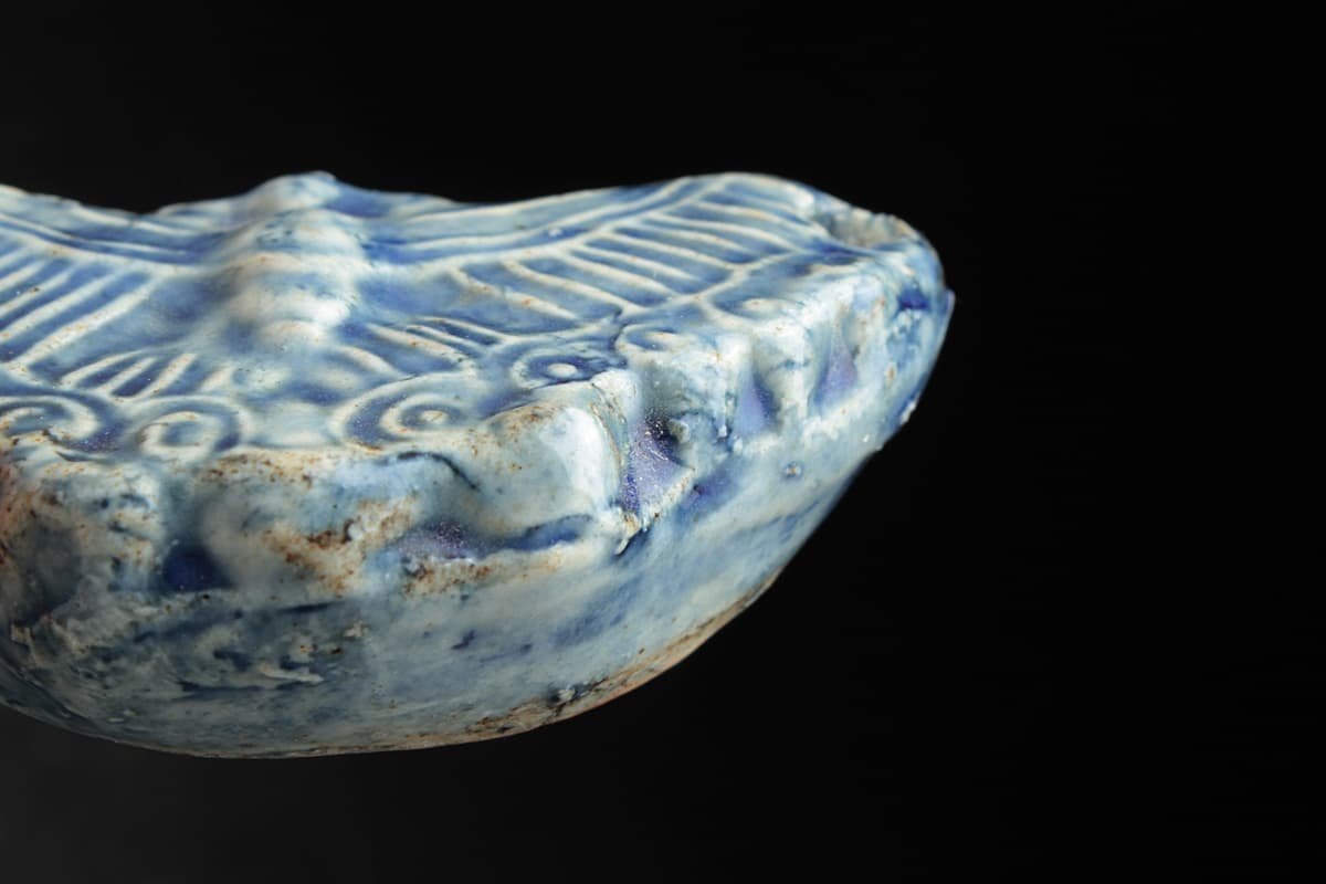 李朝 ▽良▽李朝時代瑠璃釉蝶形水滴 朝鮮古陶磁