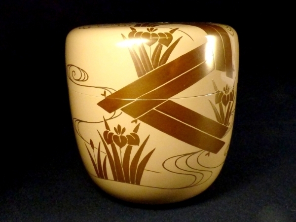 茶道具中村湖彩作金蒔絵 ふりふり香合共布共箱 VR8059