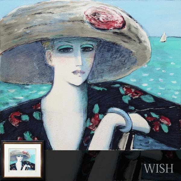 真作】【WISH】カシニョール Jean-Pierre Cassigneul「黒い帽子」リト