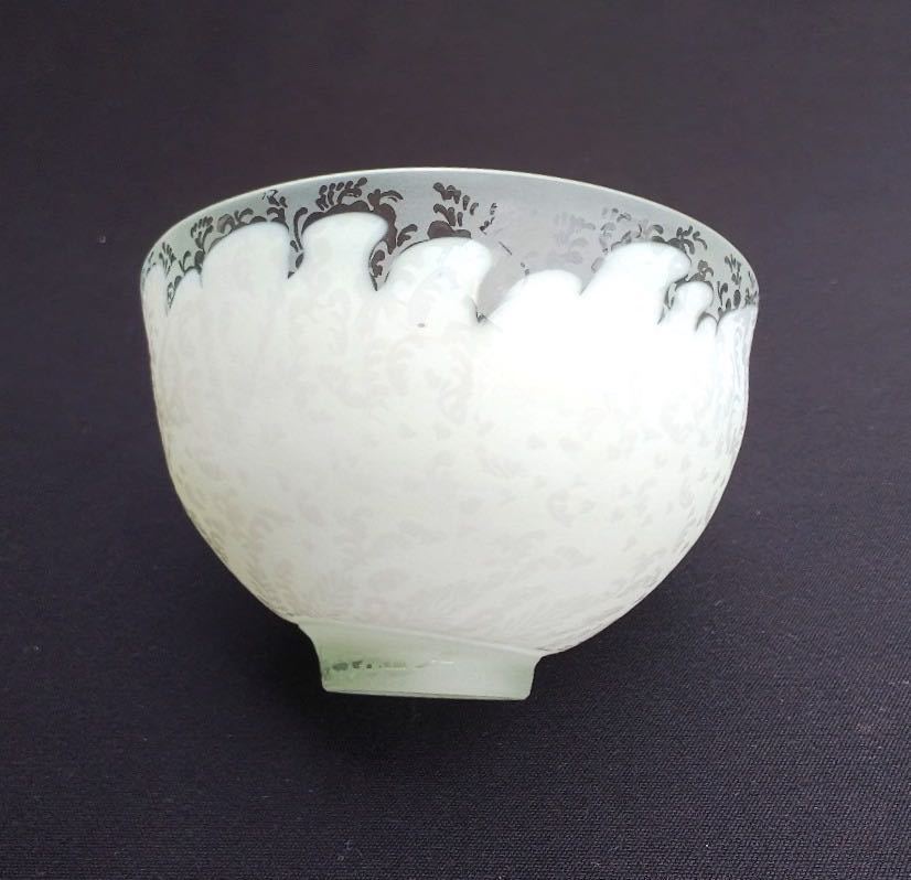 藤原奈津江先生作 ガラス抹茶碗「花影」