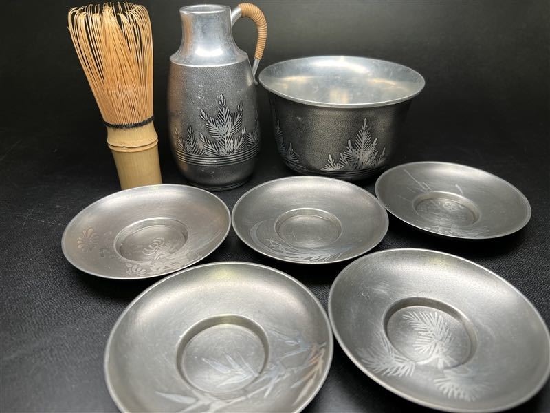 純錫古錫セット中国茶托古玩