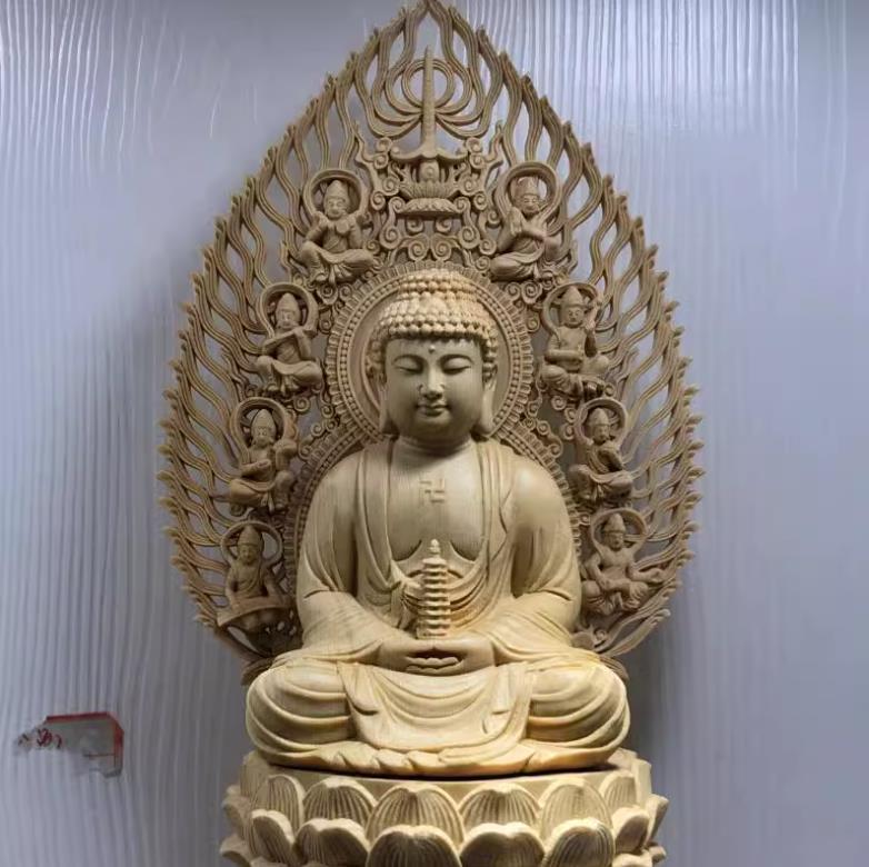 薬師如来 薬師仏像 開運風水 鎮宅辟邪 木彫仏像 彫刻工芸品 高28cm