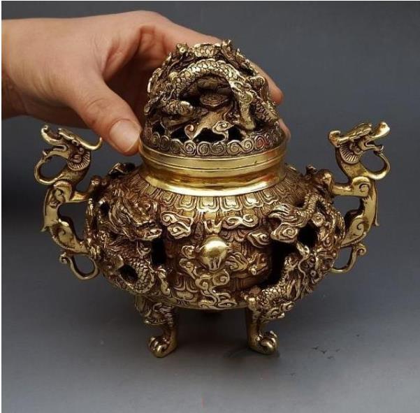 人気推薦☆ /香炉/竜/銅器/銅製品/置物/装飾品/工芸品/風水/財運グッズ