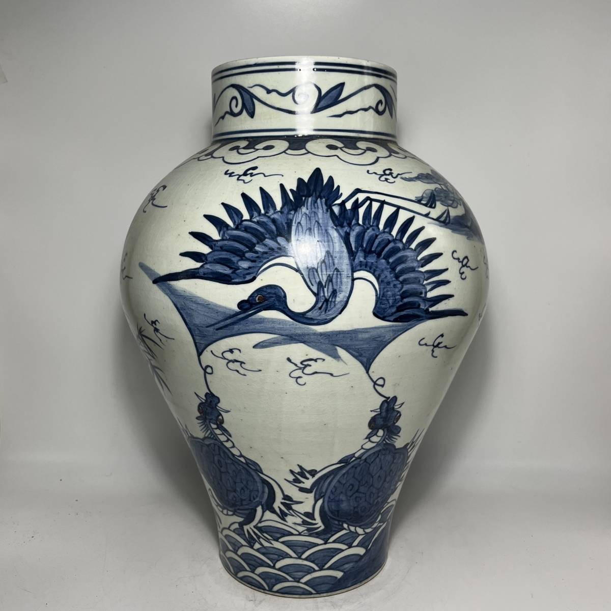 李朝辰砂染付壺 李朝 辰砂染付壺