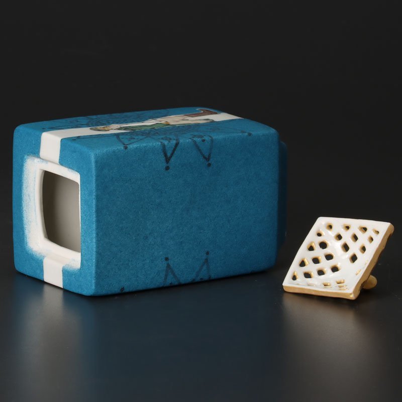 武腰一憲 サマルカンドブルー 香炉 『色絵 遠い日 香器 静夜』 K375