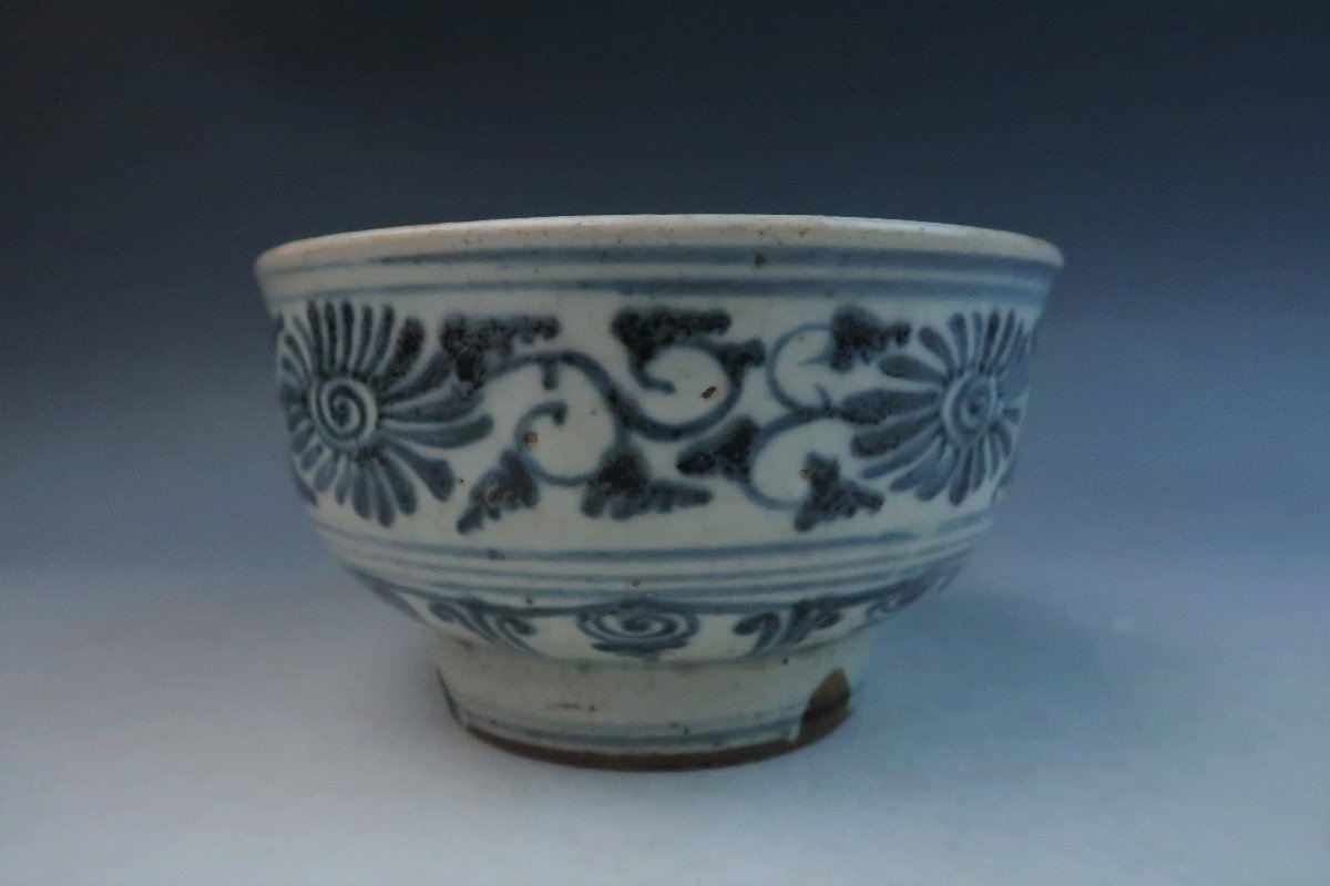 唐物 染付 青花茶碗 抹茶道具 古美術 中国古玩