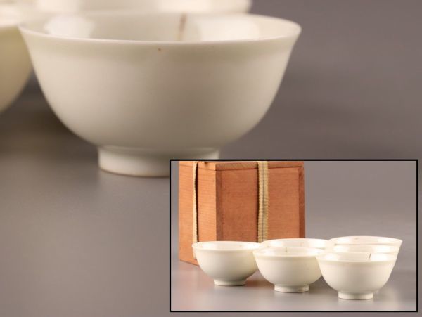 中国古玩 唐物 煎茶道具 白磁 煎茶碗 六客 時代物 極上品 初だし