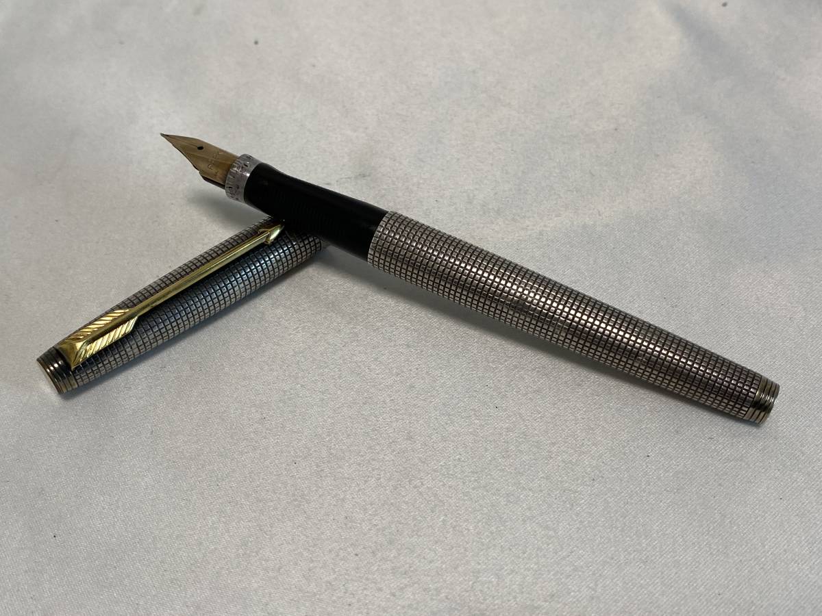 PARKER パーカー オールド万年筆 スターリングシルバーケース PEN先14K
