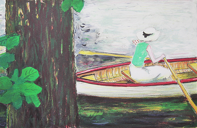 □カシニョール 【ボート】 リトグラフ 直筆サイン エディション有り