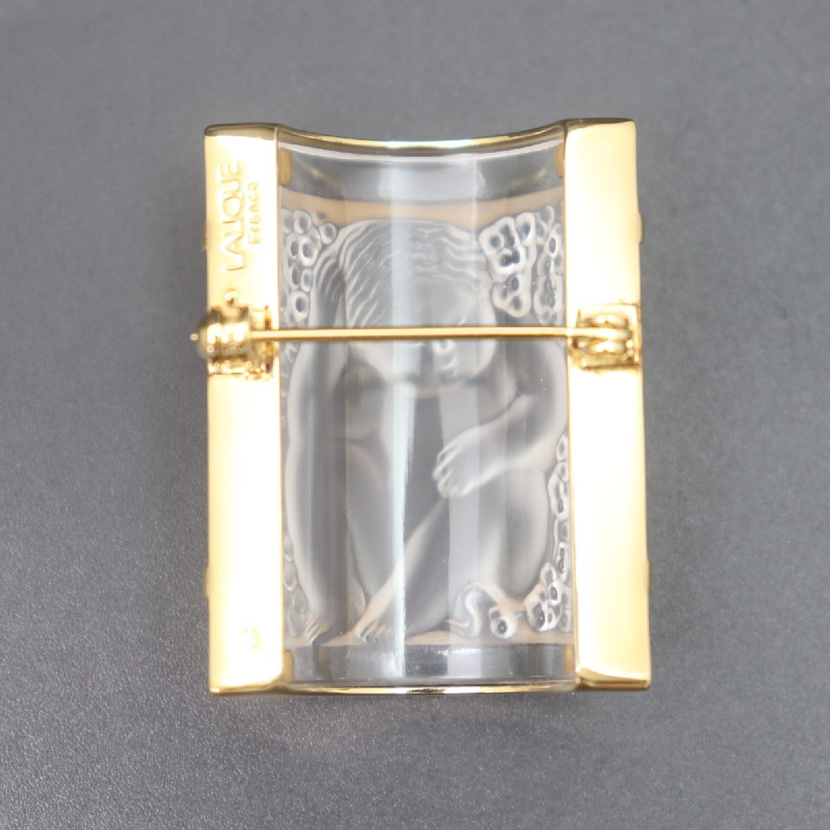 ラリック アンファン エンジェル ブローチ 天使 ゴールド LALIQUE