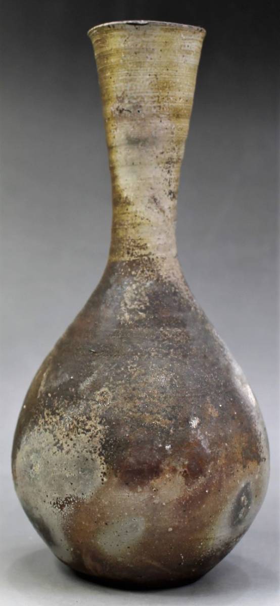 C-230 備前焼 花入 泰山窯 共箱 しおり 高さ21センチ 花器 花瓶