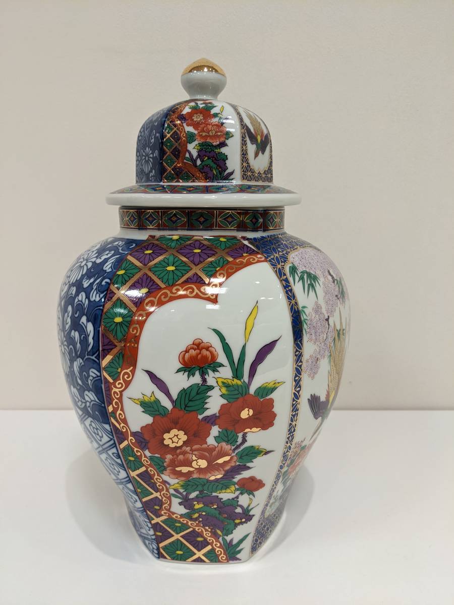 有田焼 舞右衛門 作 「 古伊万里 飾壺 」 沈香壷 高114cm BK061 有田焼