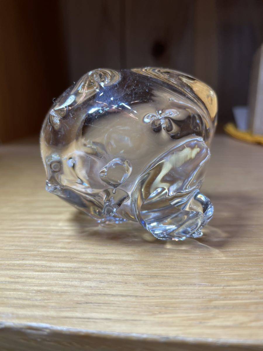 義山 水崎長寿 硝子栄螺 蓋置 茶道具 共箱 ガラス サザエ 義山 水崎