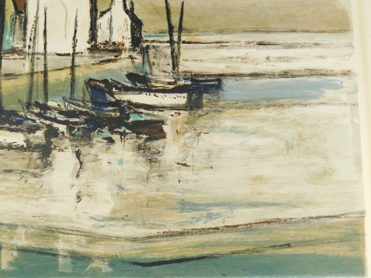 ジョルジュ・ラポルト(Georges Laporte)港風景 風景画 リトグラフ(版画