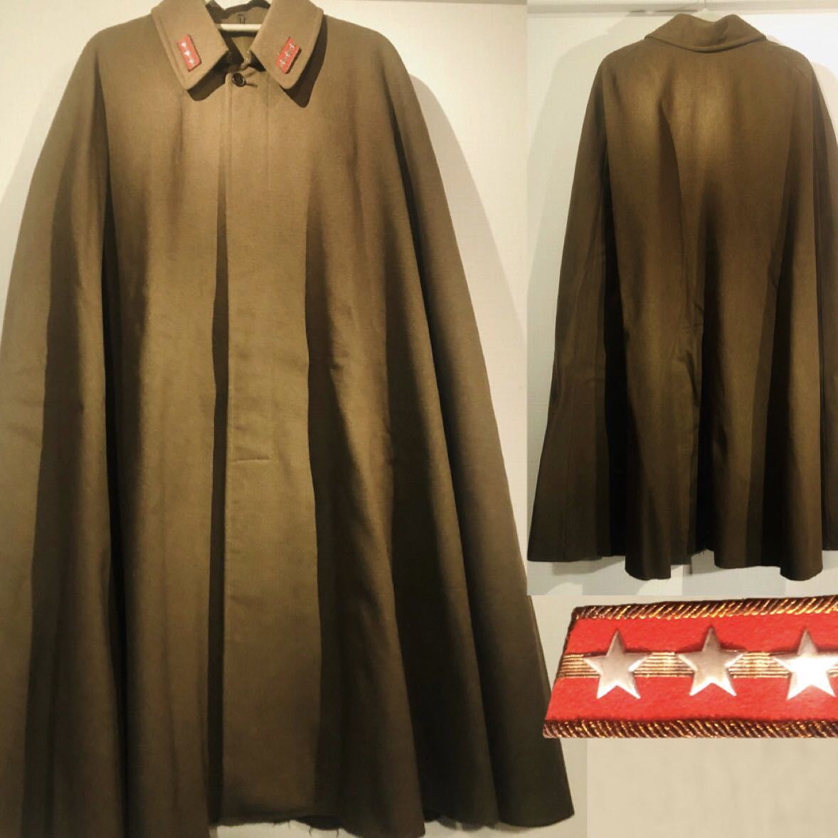 AKa6791 旧日本陸軍 マント③ 当時物 ○旧日本軍 陸軍大尉 マント 将校