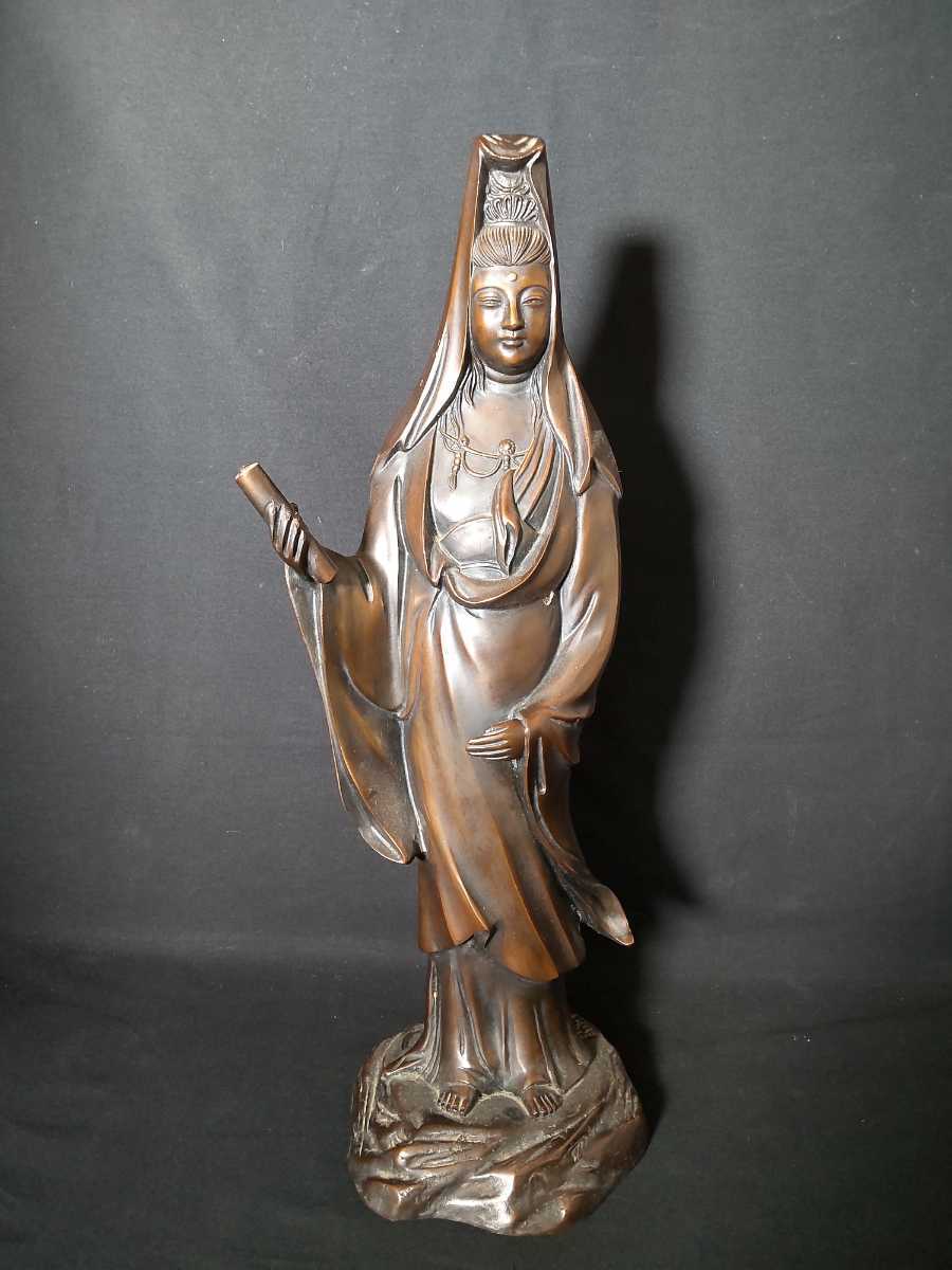 白衣観音 川副冬山 作 観音 有田焼 有田白磁 白衣観音像 新品 未使用