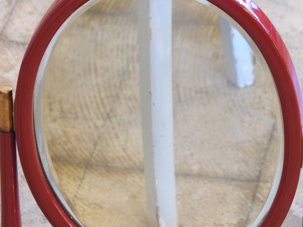 80s ミッドセンチュリースペースエイジレトロポップ赤金属ミラードレッサー