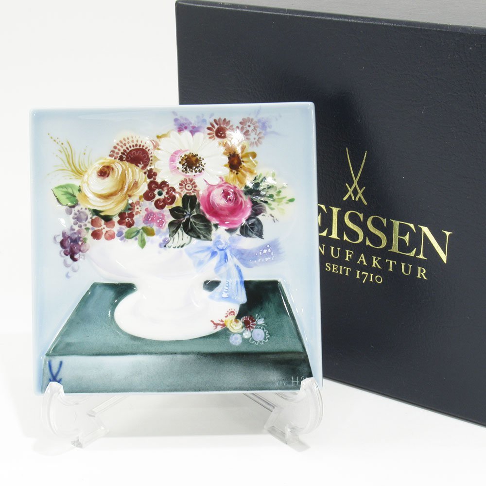 Meissen マイセン 陶板画 フラワーブーケ プラーク 卓上の花束 Meissen