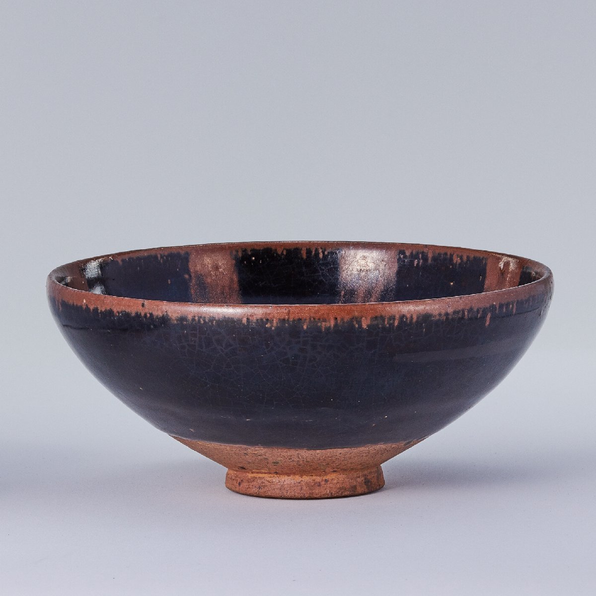 南宋 吉州窯 玳玻天目 玳玻釉牛文茶碗 剪紙紋 天目茶碗 中国古陶WWTT006