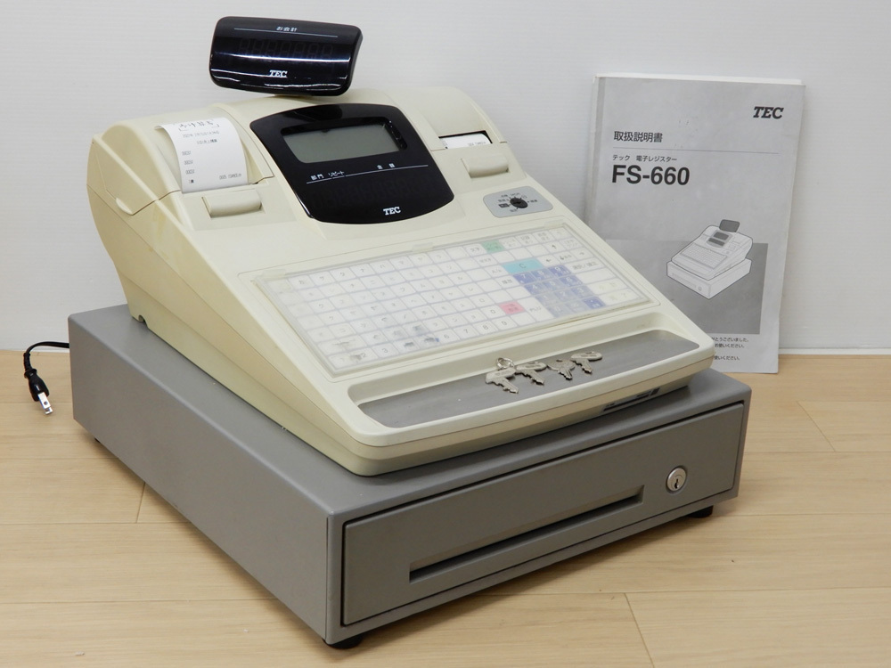 ◇◎TEC 東芝テック 電子レジスター FS-660 初期化済み ロール紙付き レジ