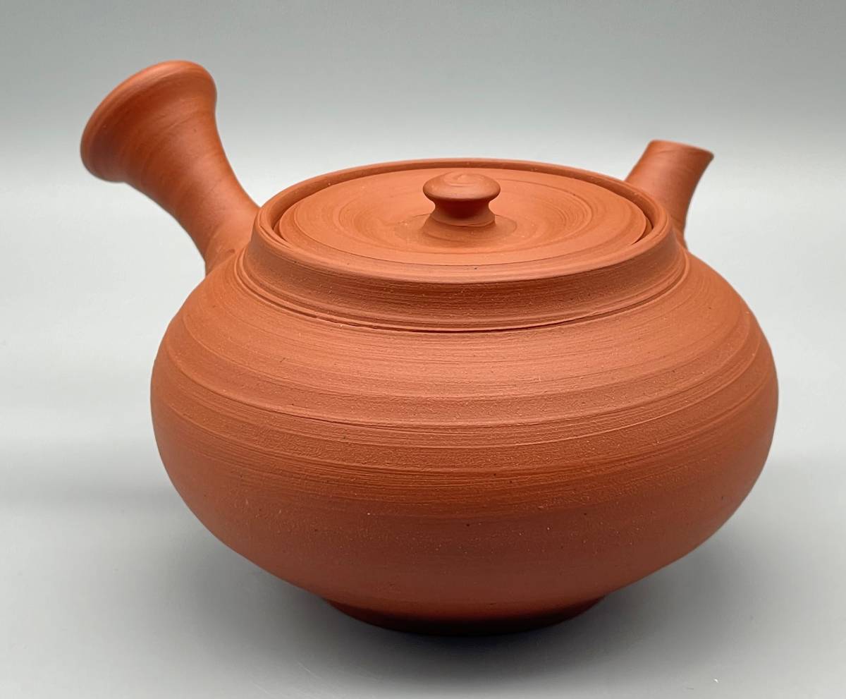 人間国宝☆三代 トップ 山田常山☆常滑焼☆急須☆茶注☆朱泥☆共箱 共布