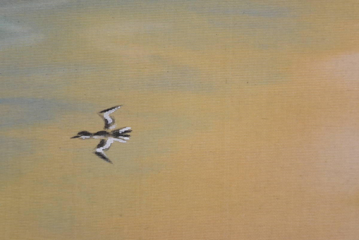 真作/小林松僊/青緑山水図/山渓図/ツバメ図/燕図/掛軸☆宝船☆AH-700