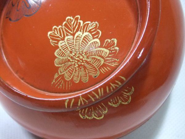 睦】朱塗り 金蒔絵 古いお椀 吸い物椀 6客 天然木 本漆器 販売済み