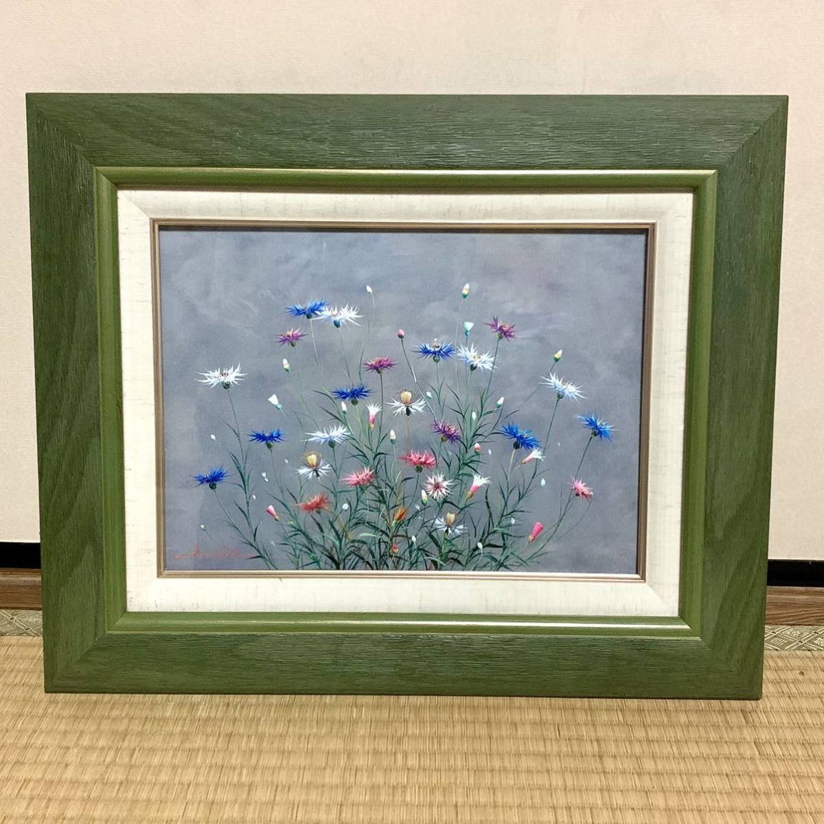 Yahoo!オークション - 美品【中原真一】油絵 F4サイズ 『矢車草』油彩