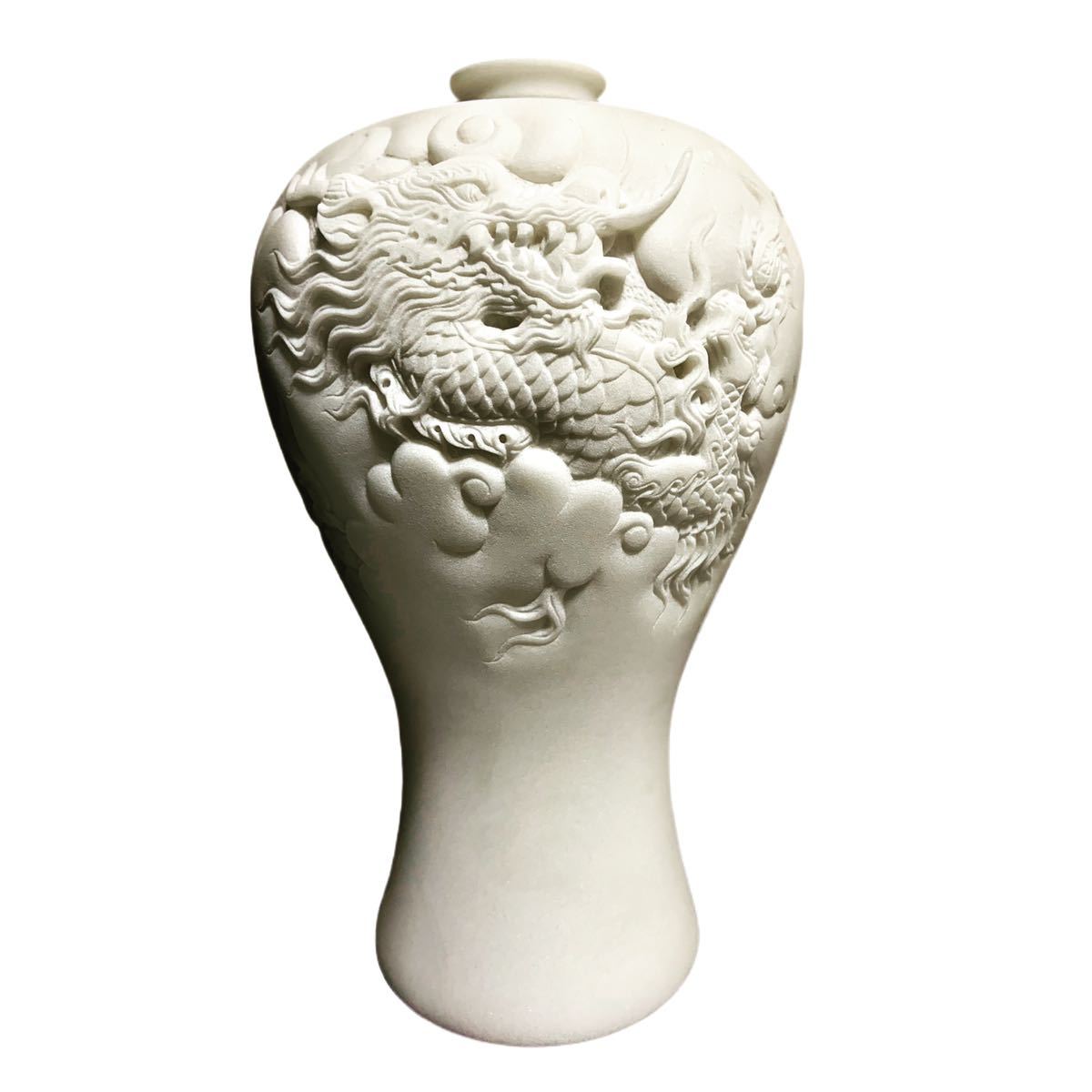 大理石製 龍彫刻ツボ 韓国統一教会 時代朝鮮美術 本品証明書付き