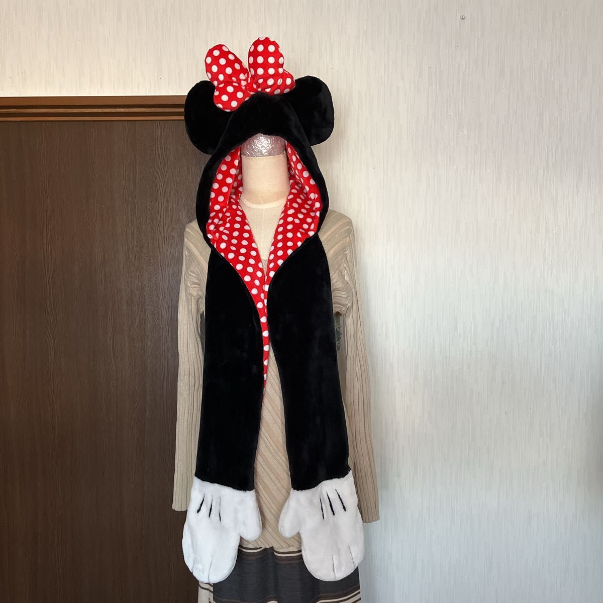 ディズニー ミニーちゃん マフラー マフラーファンキャップ ディズニー