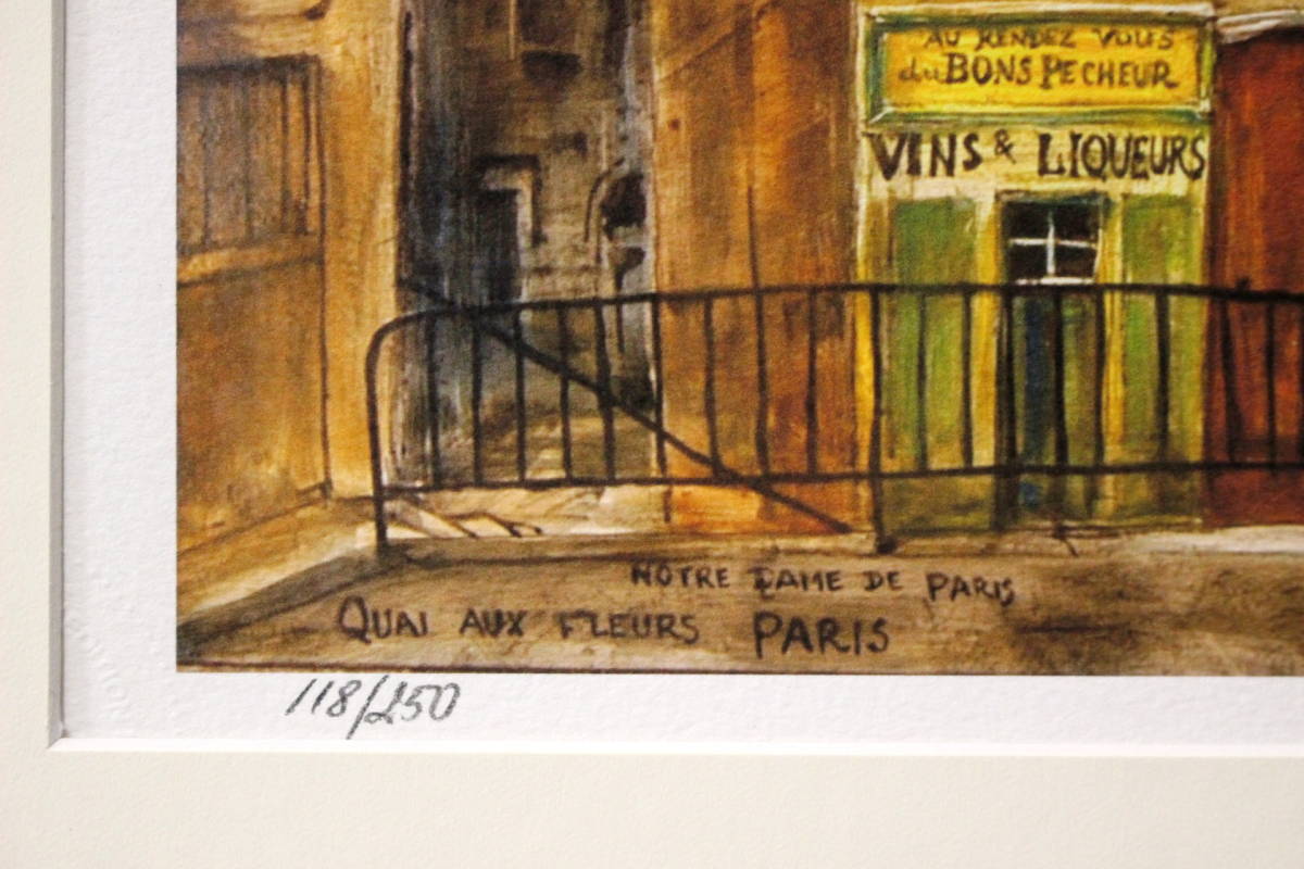 藤田嗣治 リトグラフ「フルール河岸ノートルダム大聖堂」 75部限定 11