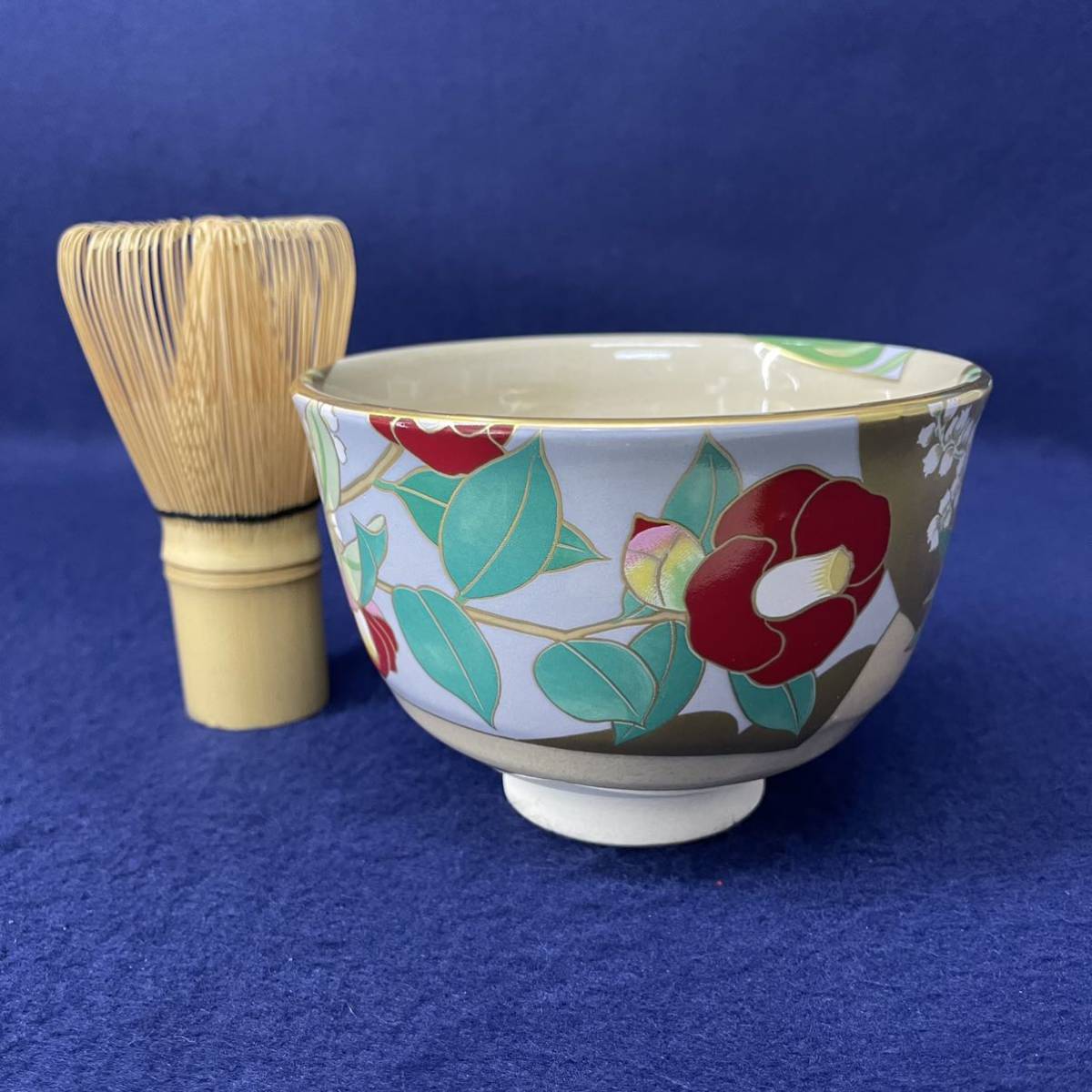 Yahoo!オークション - 桑野むつ子(睦子) 花椿 抹茶碗 3月 御所の花 十