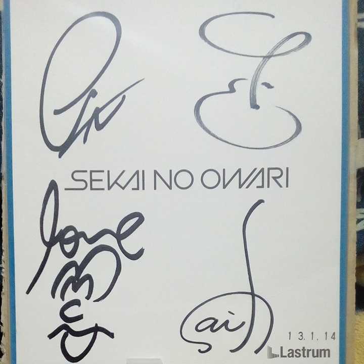 SEKAI NO OWARI 直筆サイン色紙 セカオワ end of the world セカイ