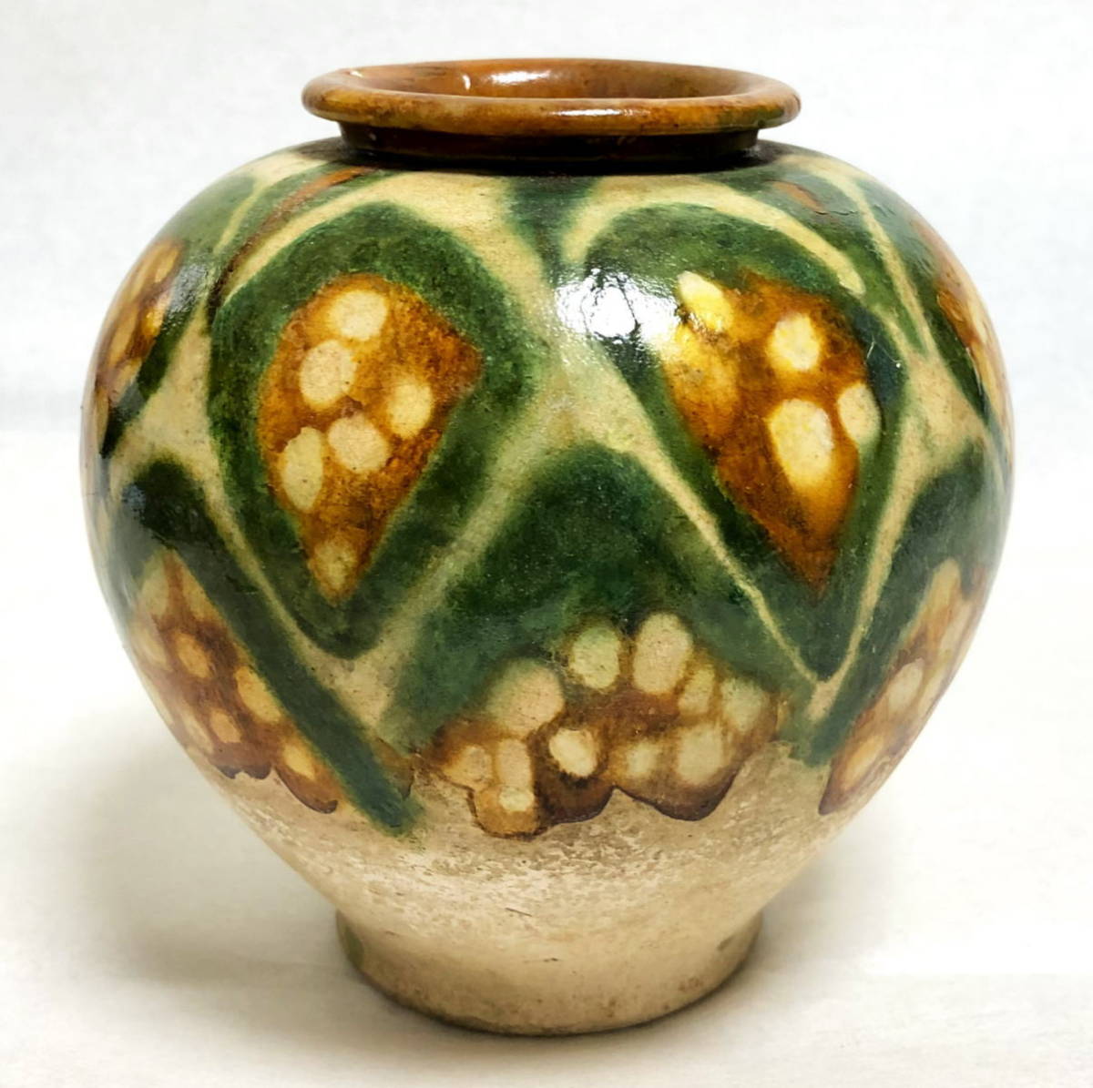 中国，骨董，彩陶，纪元前，陶器の丸型壺 中国，骨董，彩陶，纪元前