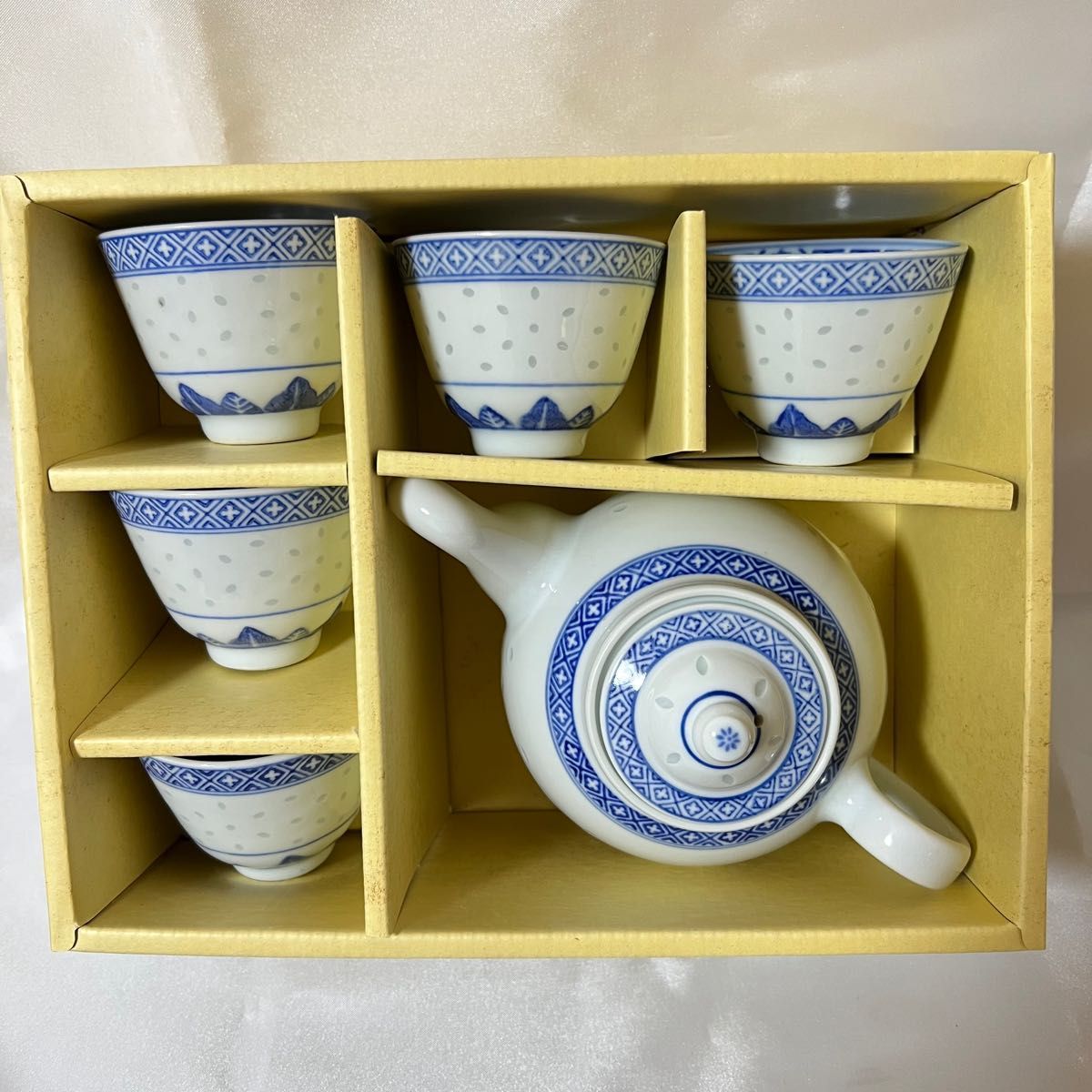 中国景徳鎮 煎茶碗 5客 China Vintage 景徳鎮 中国 茶器 青花