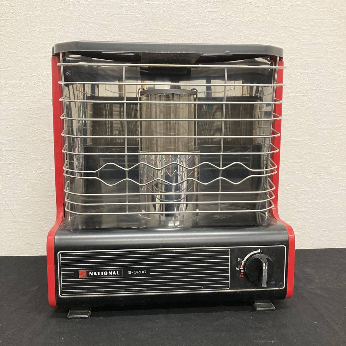 昭和レトロ】希少♢NATIONAL S-3200 ストーブ 赤黒…LPガス用 昭和