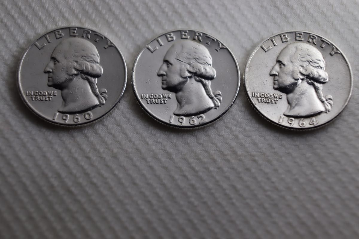 アメリカ ワシントンクオーター 25セント 銀貨セット 連続年 計20枚