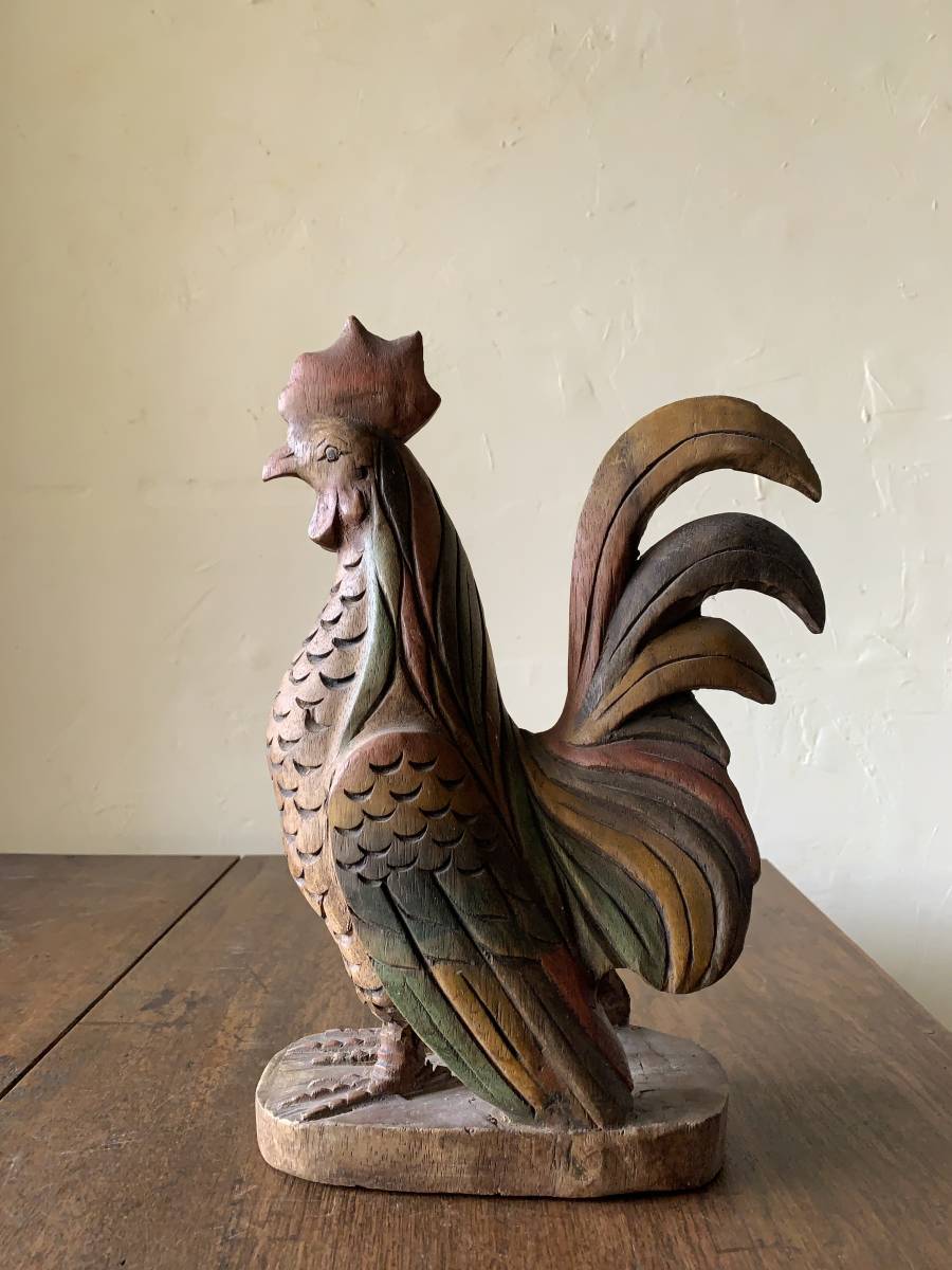 木彫りの鶏