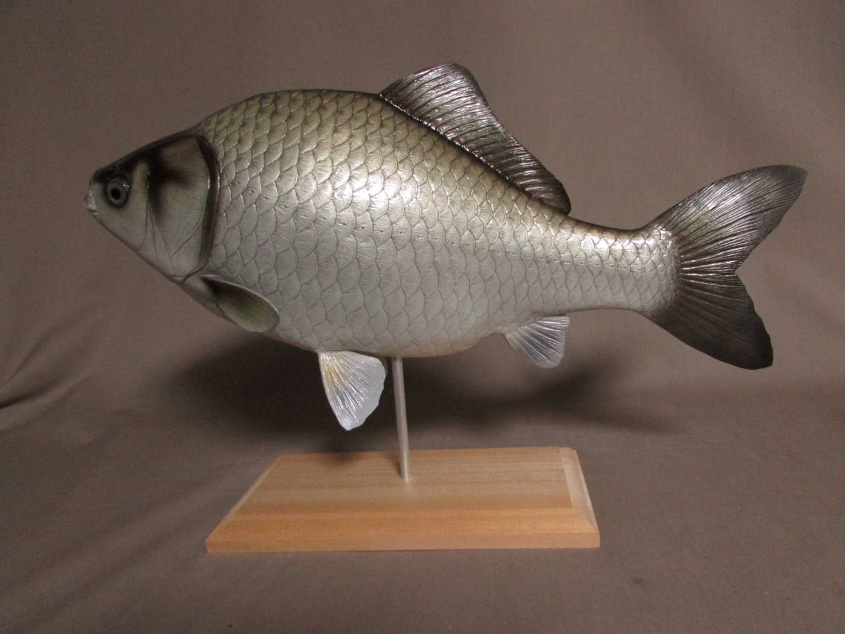 ハンドメイド 36cmアロワナ 白 フィギュア レプリカ 魚模型 置物