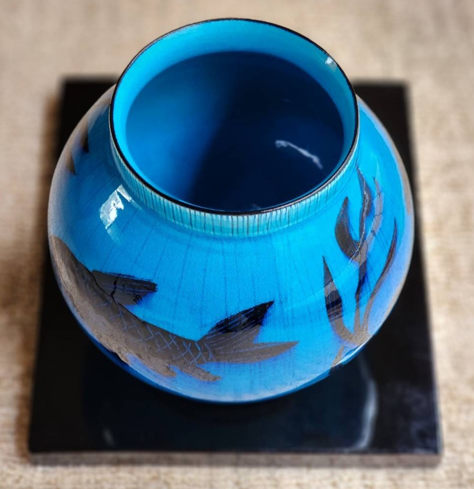 ☆太祖窯 木村芳郎 青釉 花瓶 太祖窯 木村芳郎 青釉 花瓶☆ 2025年最新