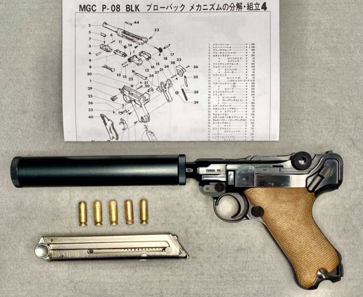 送料無料 完動美品 未発火 MGC ルガー P08 樹脂製 SPG モデルガン