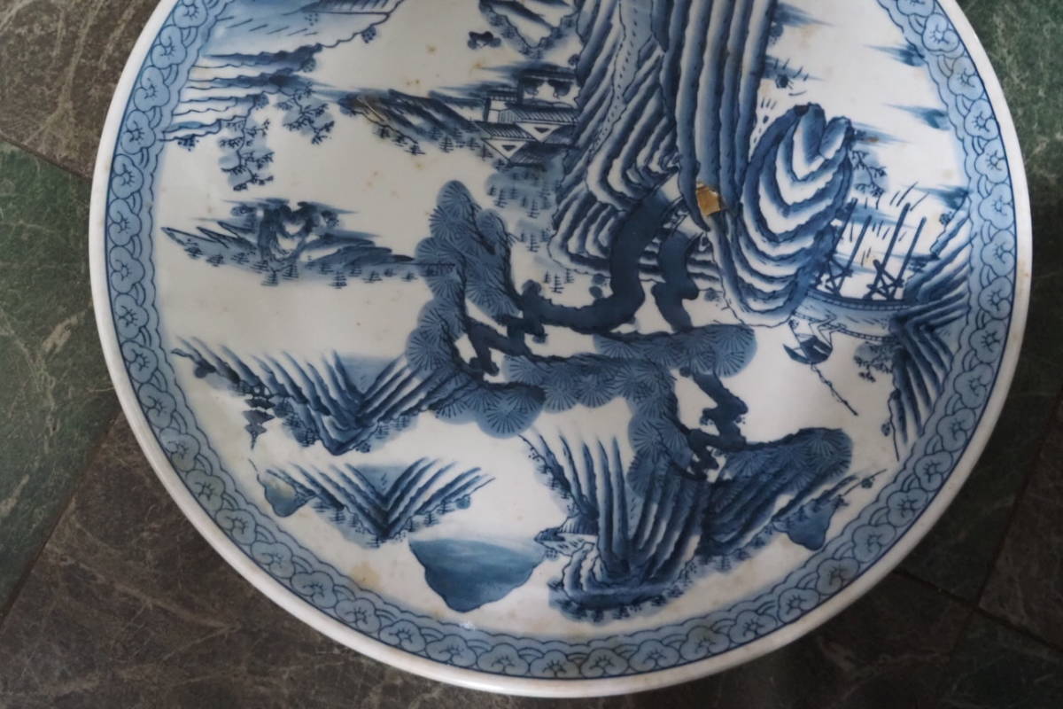 蔵出し 骨董 大皿 黄釉五彩九鳳大皿 旧家蔵出し、骨董品、コレクション