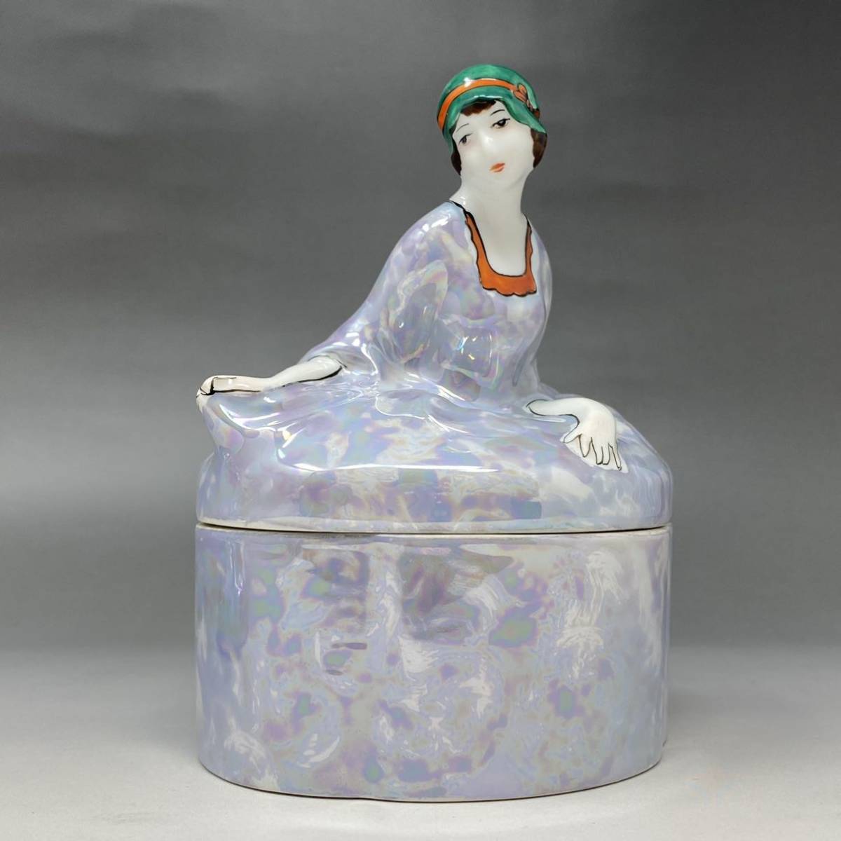 1点限り】ノリタケ 青 デコレディ ドレッサードール パウダー